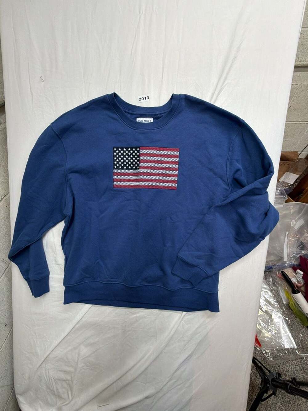 Old Navy American Flag Crewneck Sweatshirt Size XXL Blue